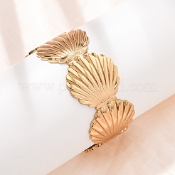 Offene Armreifen aus 304er Edelstahl im Muscheldesign für Damen&nbsp;AJEW-P127-28G