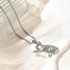201 ожерелье с кулоном в виде контура собаки из нержавеющей стали&nbsp;NJEW-P327-06P
