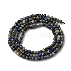 Нитки бусины из натурального ляписа-лазури&nbsp;LS-G-L629-A01-3mm