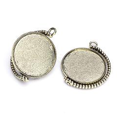 Drehbare Legierung Anhänger Cabochon tibetanische Stil Fassungen&nbsp;PALLOY-S087-012AB