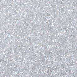 MIYUKIラウンドロカイユビーズ  日本製シードビーズ  （rr250)クリスタルab  8/0  3mm  穴：1mm  約422~455PCS /ボトル  10 G /ボトル&nbsp;SEED-JP0009-RR0250