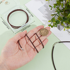 Изготовление ожерелья из плетеного круглого кожаного шнура 2шт.&nbsp;NJEW-BBC0001-19A-02