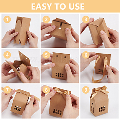 Коробки конфет из крафт-бумаги в форме полого домика CON-WH0105-12