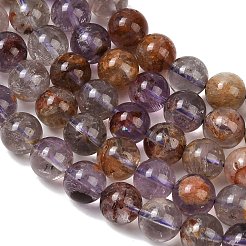Натуральные фиолетовые фантомные кварцевые бусины из лодолитового кварца&nbsp;G-R446-12mm-01A