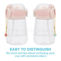 Плоский круглый кулон с эмалью из сплава и буквой А&nbsp;HJEW-AB00704