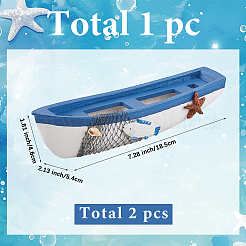 Миниатюрная модель парусника из дерева в средиземноморском стиле с украшениями&nbsp;DJEW-WH20816-008A