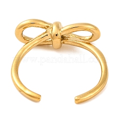 Ионное покрытие (ip) 304 нержавеющая сталь бант открытые манжеты кольца для женщин&nbsp;RJEW-G319-01G