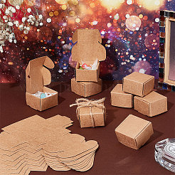 Квадратные складные ящики для хранения крафт-бумаги CON-WH0089-46A