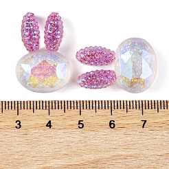 Кабошоны для декодирования головы кролика из прозрачной эпоксидной смолы CRES-M034-05C