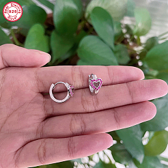 Серьги-кольца из платины 925 пробы с родиевым покрытием&nbsp;AA4054-2