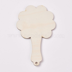 Miroir de poche en bois inachevé&nbsp;MJEW-WH0001-03