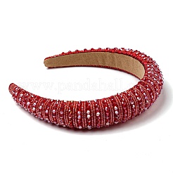 Bling bling ободок для волос из стеклянных бусин OHAR-PW0007-26R