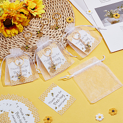 30 llavero de abejas de aleación esmaltada&nbsp;KEYC-ME00021