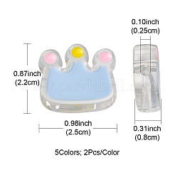 10шт 5 цвета прозрачные акриловые бусины&nbsp;ACRC-YW0001-01