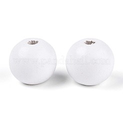 Круглые бусины из натурального дерева схима&nbsp;WOOD-A018-14mm-30