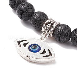 Эластичный браслет из натуральной лавы BJEW-JB08221