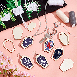 30 комплект оправ для подвесок из дерева в форме кабошона DIY-OC0011-10