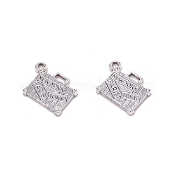 Koffer Legierung kleiner handgemachter Charms-Anhänger&nbsp;PALLOY-WH0086-80AS