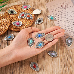 16шт 8 стиля подвески из сплава смолы с имитацией драгоценных камней RESI-TA0001-51