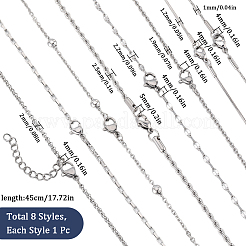 8 шт. набор из 8 цепочек из нержавеющей стали 304&nbsp;NJEW-SC0001-08