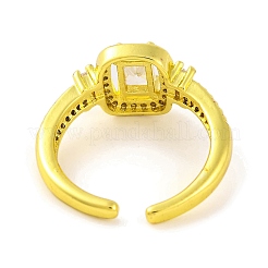 Прямоугольное латунное кольцо с микро-паве RJEW-U003-12G