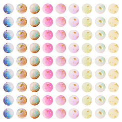 540 Stück 9 Farben mattierte Backfarbe Crackle-Glasperlen mit Glitzerpulver&nbsp;DGLA-TA0001-27
