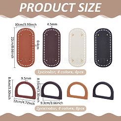 4 pz 4 colori fondo ovale in pelle PU&nbsp;FIND-PH0061-81