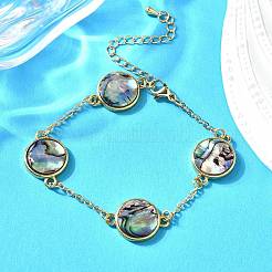 Браслеты из латунных ракушек-абалонов BJEW-D315-01G