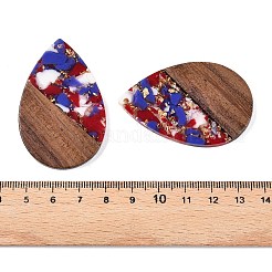 Большие подвески из прозрачной смолы и орехового дерева&nbsp;RESI-T058-05H