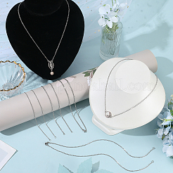 12 шт. 4 стиля 304 нержавеющая сталь кабельная цепь ожерелье изготовление&nbsp;STAS-SC0010-23P