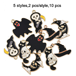 10 шт. 5 стиля подвески из экологически чистого сплава с эмалью&nbsp;ENAM-FP0003-20