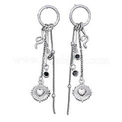 Pendientes colgantes de aleación con pedrería para mujer&nbsp;WG48D01-01