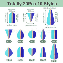 20 шт. подвески из непрозрачной смолы и натурального дерева в двух стилях&nbsp;RESI-TA0004-62