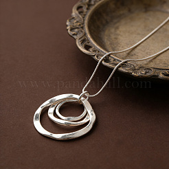 Dreifachring-Anhänger-Halsketten aus einer Legierung für Damen und Herren&nbsp;WG3F07B-01
