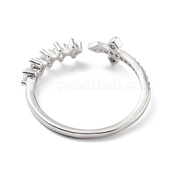 Открытые манжеты из латуни с микропаве и цирконием для женщин RJEW-A028-05P