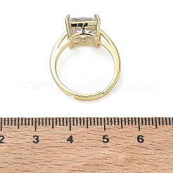 Anillos de latón y circonita cúbica transparente&nbsp;CU-CBA7E55-13G