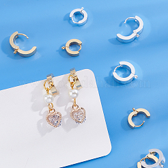 24 шт. 4 стиля фурнитуры для сережек-колец из нержавеющей стали 201&nbsp;STAS-DC0001-23