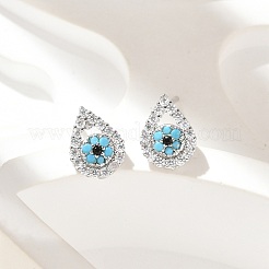 Серьги-гвоздики из циркония EJEW-A128-02P