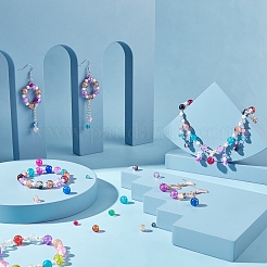 DIY выпечки расписные хрустящие стеклянные бусины стрейч наборы для изготовления браслетов&nbsp;DIY-PH0004-54D