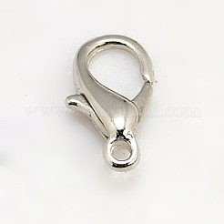 ジュエリーパーツ  合金製カニカン  カドミウムフリー＆鉛フリー  プラチナ  10x6mm  穴：1mm&nbsp;J0APX011