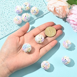 5 шт. бусины ручной работы из светящейся полимерной глины со стразами&nbsp;CLAY-YW0002-51