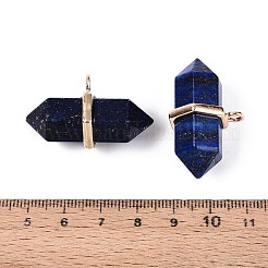 Natürliche Lapislazuli-Anhänger mit doppeltem Endstück&nbsp;G-N345-09E