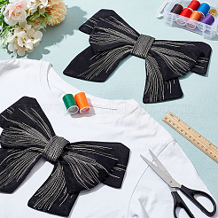 Декоративная отделка воротника из органзы с большим бантом и вышивкой AJEW-WH0518-41B