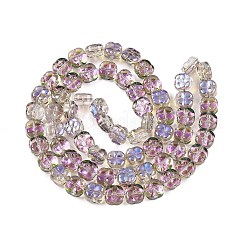 電気メッキガラスビーズセット  プラム  ミディアムスレートブルー  10x10x6mm  穴：0.9mm  約64~66個/連  24.69~25.87''（62.72~64.68センチメートル）&nbsp;EGLA-T021-06F
