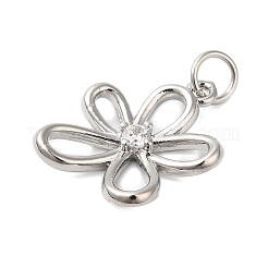 Подвески из латуни и прозрачного циркония с покрытием стойки KK-S372-18P