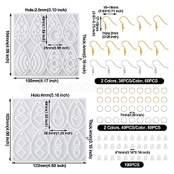 2 шт. 2 стильных силиконовых Молды для подвески-капли для самостоятельного изготовления сережек DIY-TA0004-78