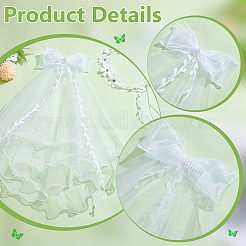 1 шт. полиэстеровая свадебная фата&nbsp;AJEW-WR0003-19