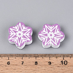 Окрашенные распылением деревянные бусины Schima WOOD-T032-41