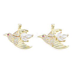 Латунные микропаве прозрачные подвески с фианитом ZIRC-N039-249