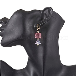 7 пара сережек-колец в стиле лэмпворк&nbsp;EJEW-JE06546